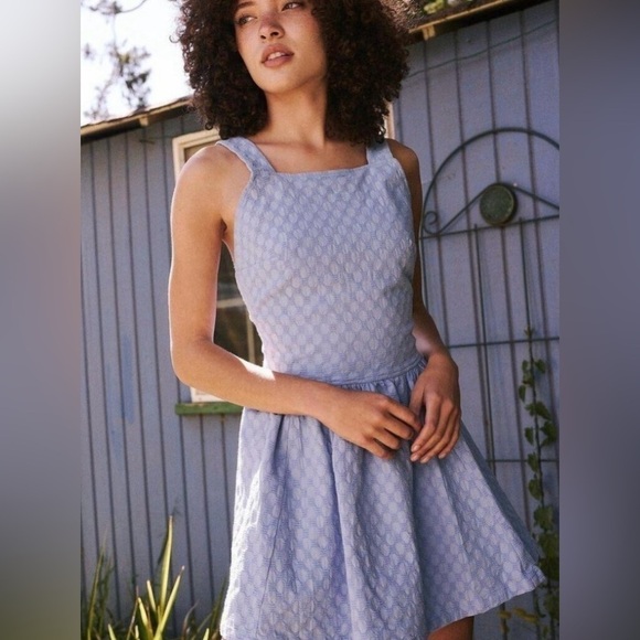 Free People Dresses & Skirts - Free People Free-Est Va Va Volume Mini Dress Jacquard Criss-Cross New